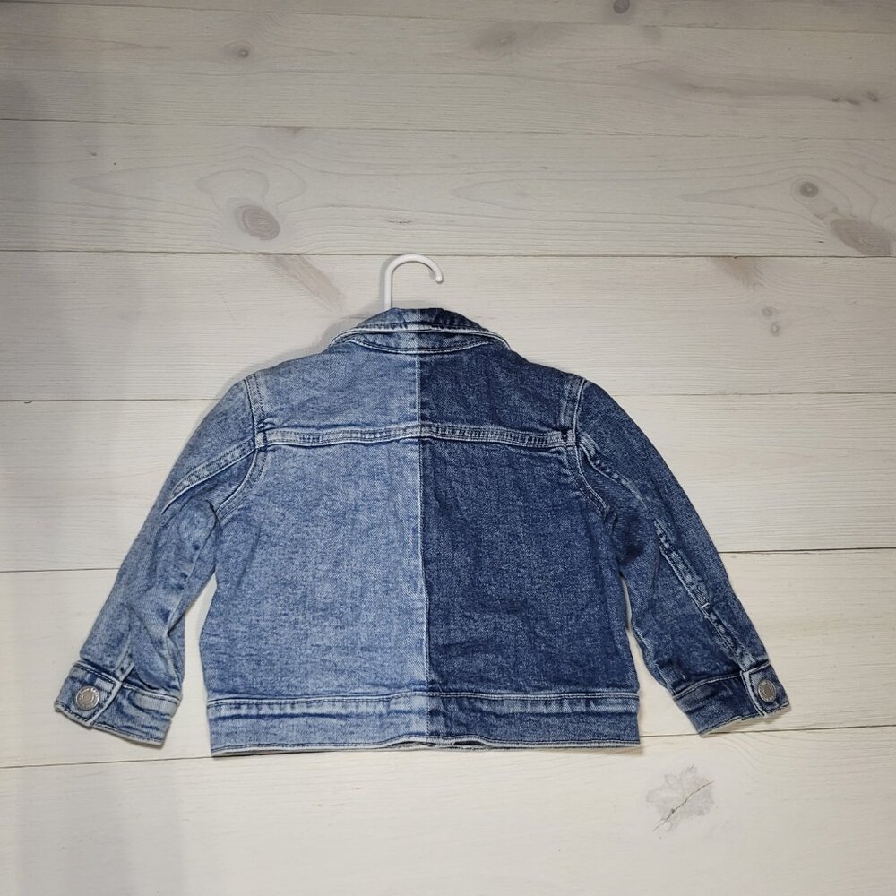 H&M Kid's Toddler Girl's Jean Jacket Denim Colorblock Snap Button Up. - Picture 3 of 5